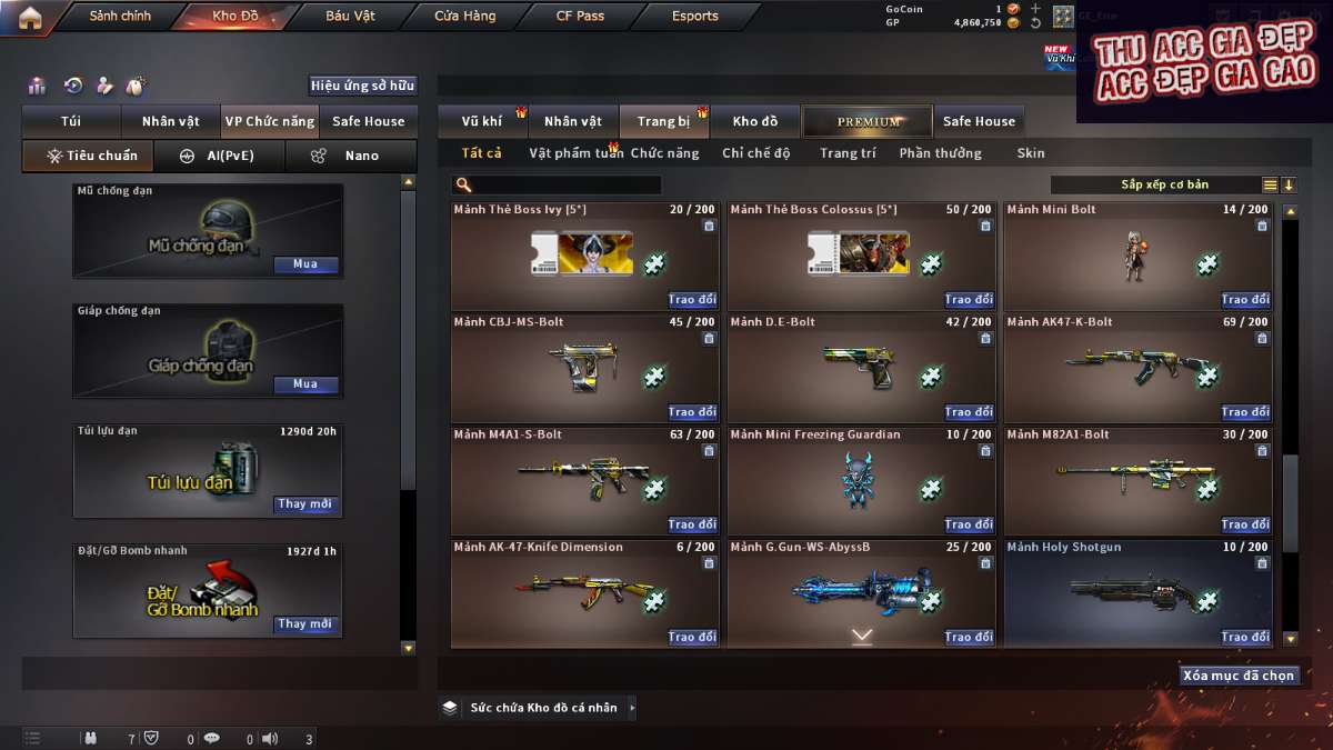 shop acc cf uy tin gia re